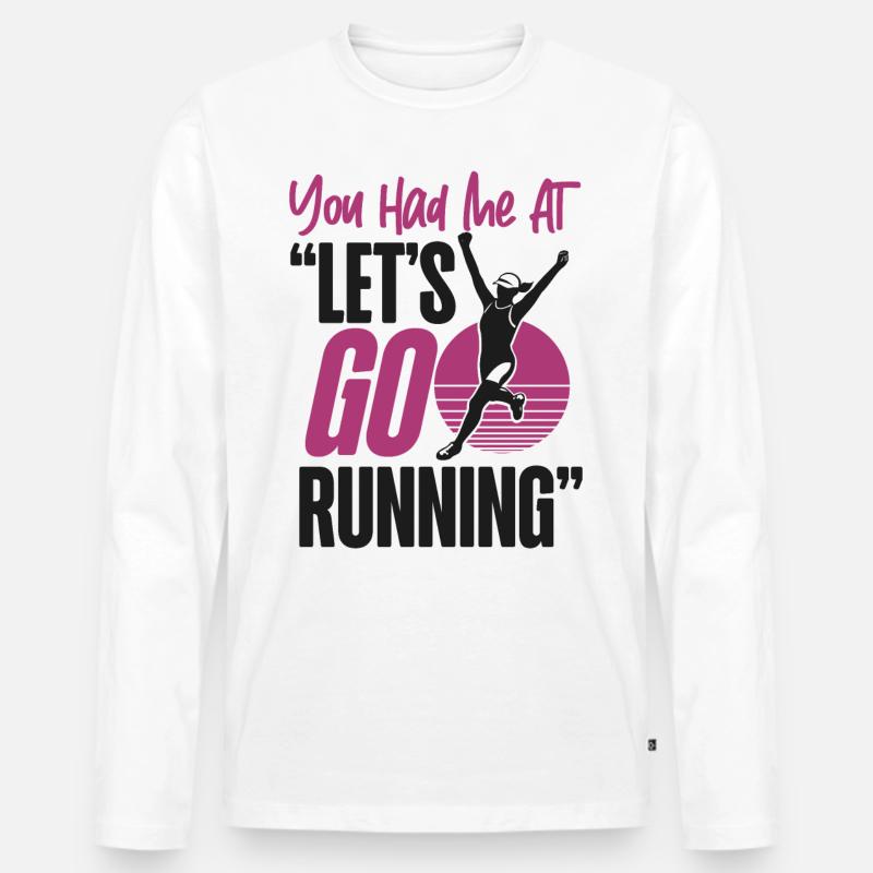 Running Runner Half Marathon - Männer Premium Bio Langarmshirt - Weiß