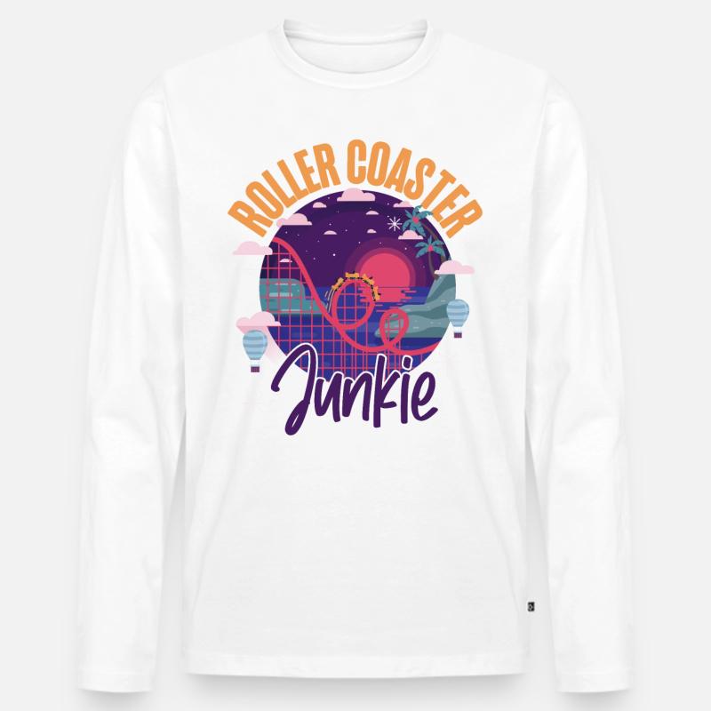 Roller Coaster Roller Coaster - Men's Premium Organic Long Sleeve Shirt - white
