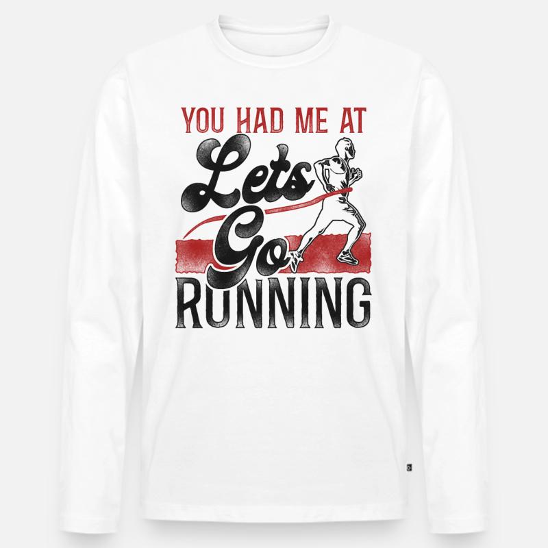 Running Runner Half Marathon - Männer Premium Bio Langarmshirt - Weiß