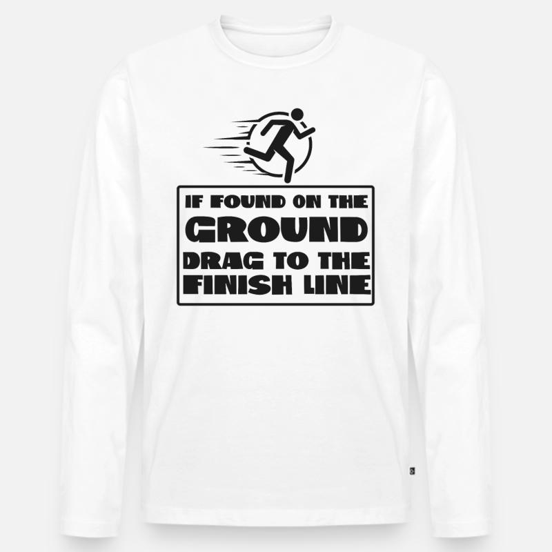 Running Runner Half Marathon If - Männer Premium Bio Langarmshirt - Weiß