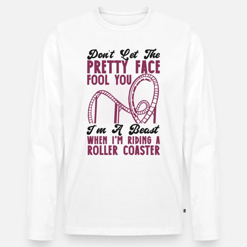 Roller Coaster Don't Let The - Männer Premium Bio Langarmshirt - Weiß