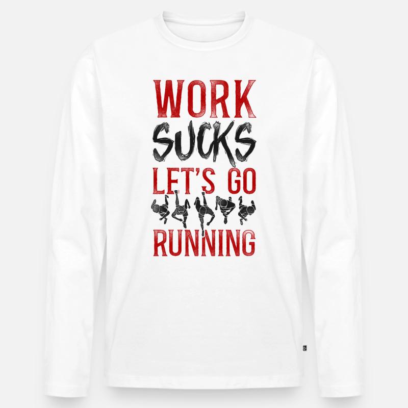 Running Runner Half Marathon - Männer Premium Bio Langarmshirt - Weiß