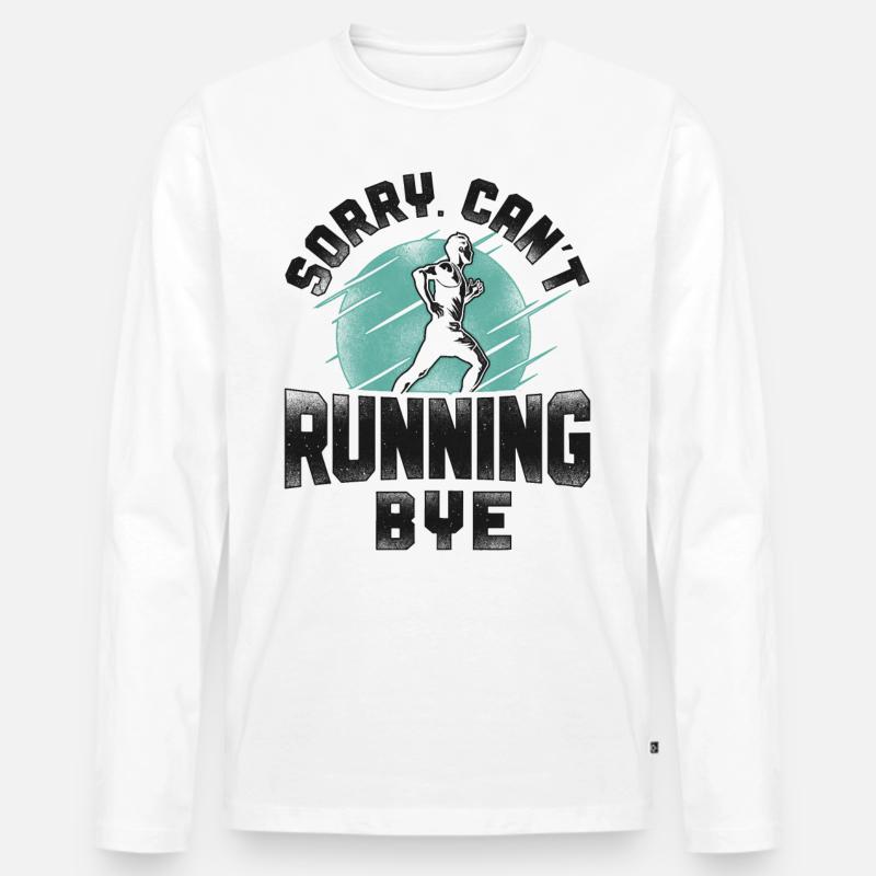 Running Runner Half Marathon - Männer Premium Bio Langarmshirt - Weiß