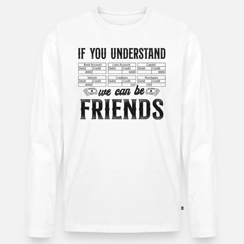 Comptable Comptable Comptable Comptabilité - T-shirt manches longues Premium bio Homme - blanc