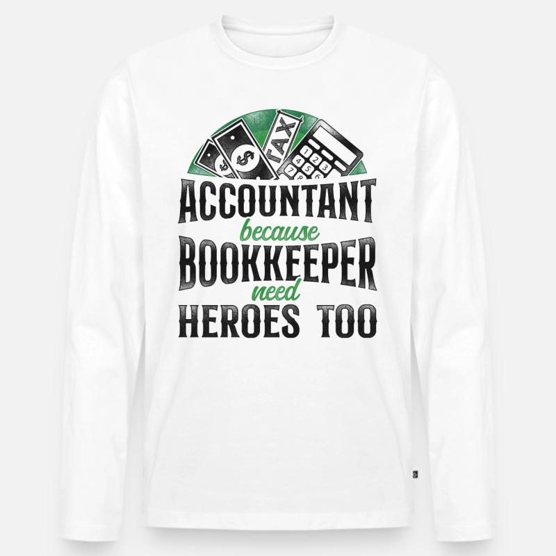 Comptable Comptable Comptable Comptabilité - T-shirt manches longues Premium bio Homme - blanc