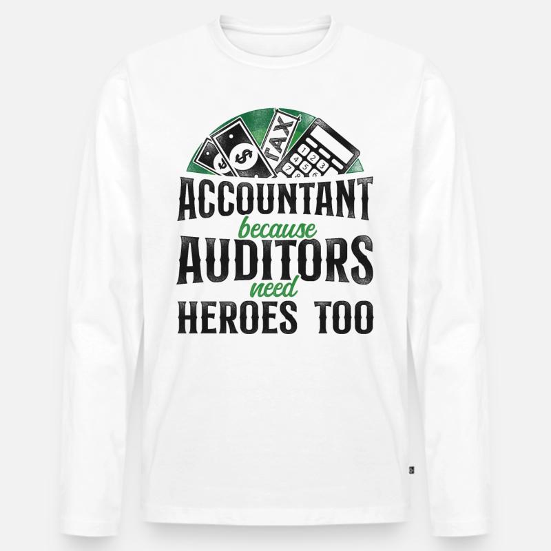 Comptable Comptable Comptable Comptabilité - T-shirt manches longues Premium bio Homme - blanc