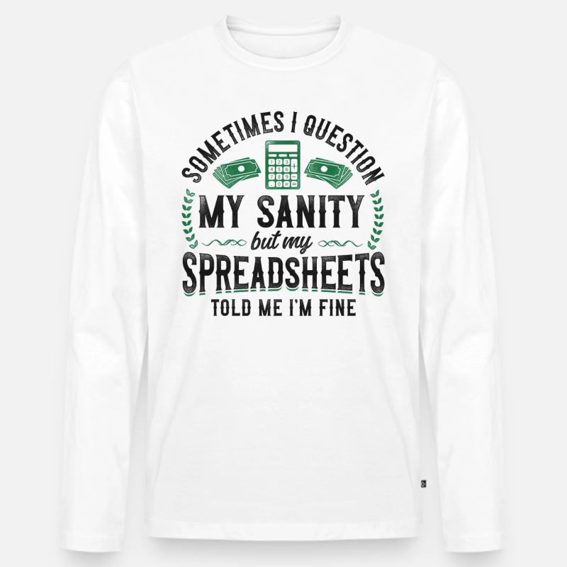 Accountant Bookkeeper Accounting - Männer Premium Bio Langarmshirt - Weiß