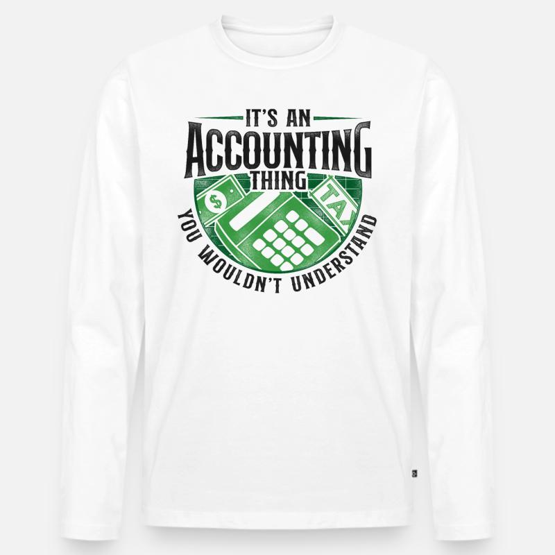 Comptable Comptable Comptable Comptabilité - T-shirt manches longues Premium bio Homme - blanc