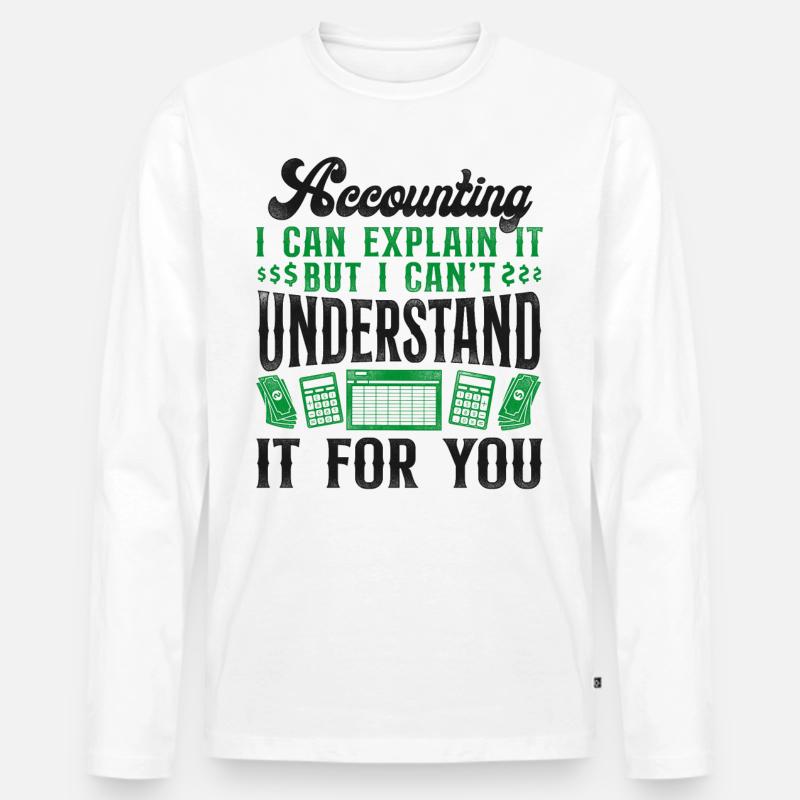 Comptable Comptable Comptable Comptabilité - T-shirt manches longues Premium bio Homme - blanc