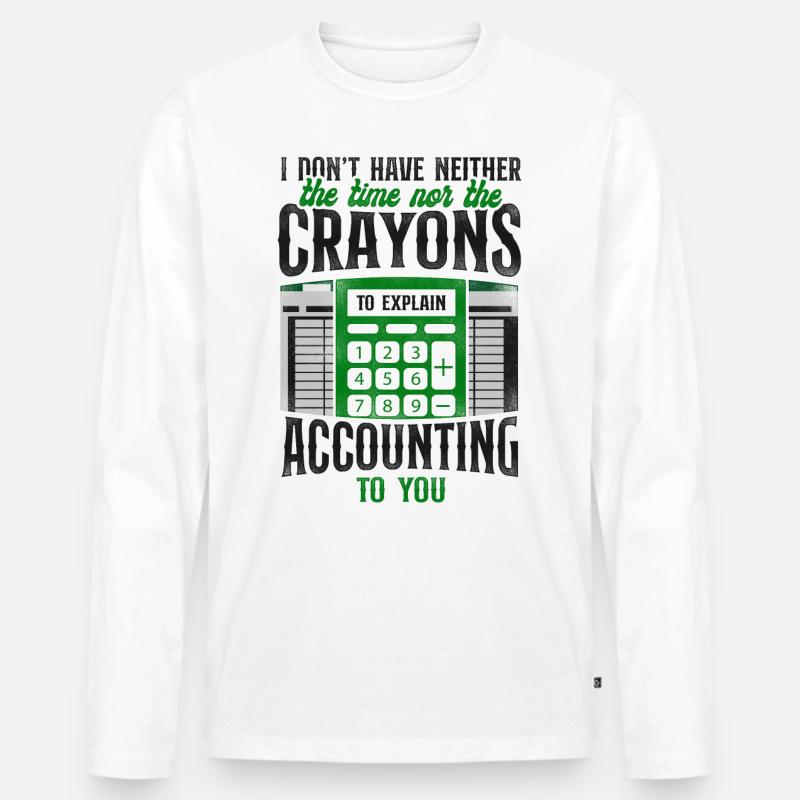 Accountant Bookkeeper Accounting - Männer Premium Bio Langarmshirt - Weiß