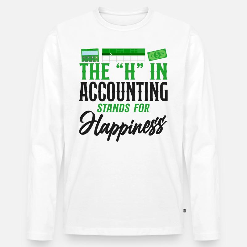 Comptable Comptable Comptable Comptabilité - T-shirt manches longues Premium bio Homme - blanc