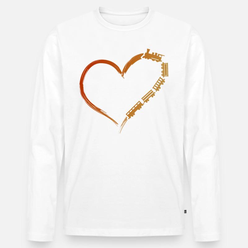 Steam Train Driver Trainspotting - Männer Premium Bio Langarmshirt - Weiß
