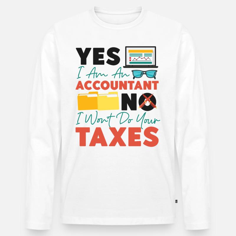 Comptable Comptable Comptable - T-shirt manches longues Premium bio Homme - blanc