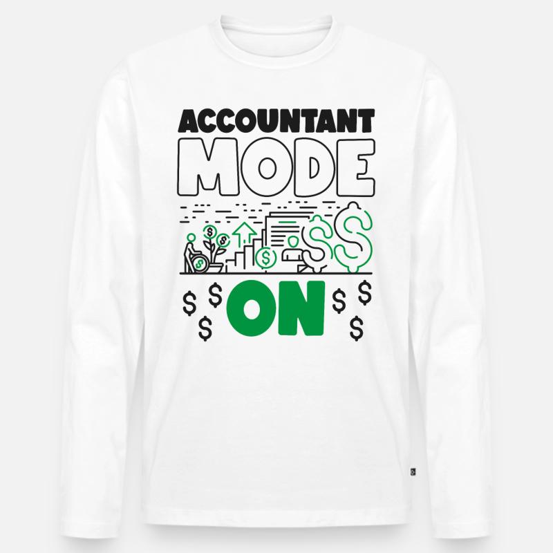 Accountant Bookkeeper Accounting - Männer Premium Bio Langarmshirt - Weiß