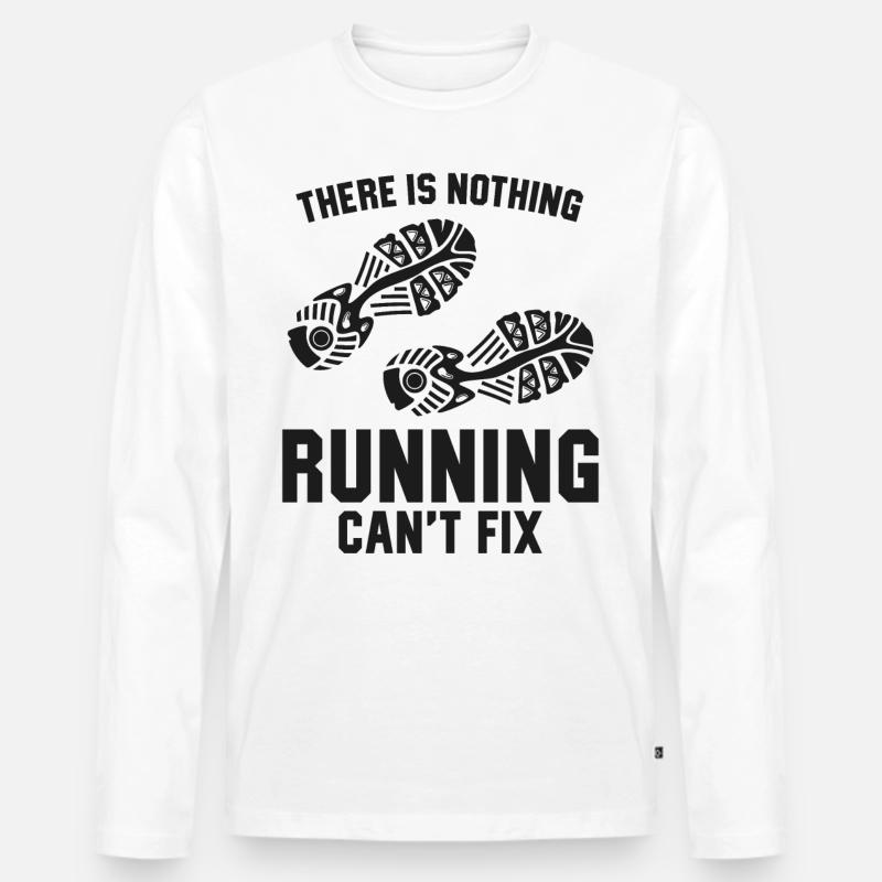 Running Runner Half Marathon - Männer Premium Bio Langarmshirt - Weiß