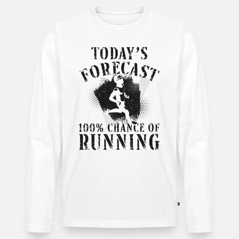 Running Runner Half Marathon - Männer Premium Bio Langarmshirt - Weiß