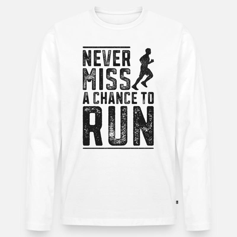 Running Runner Half Marathon - Männer Premium Bio Langarmshirt - Weiß