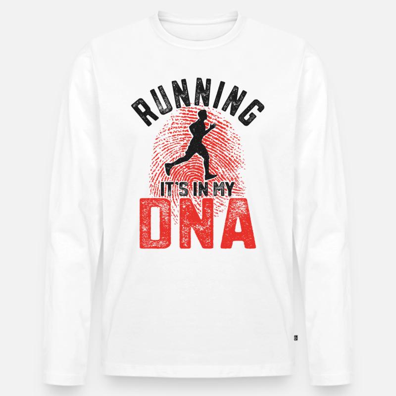 Running Runner Half Marathon - Männer Premium Bio Langarmshirt - Weiß