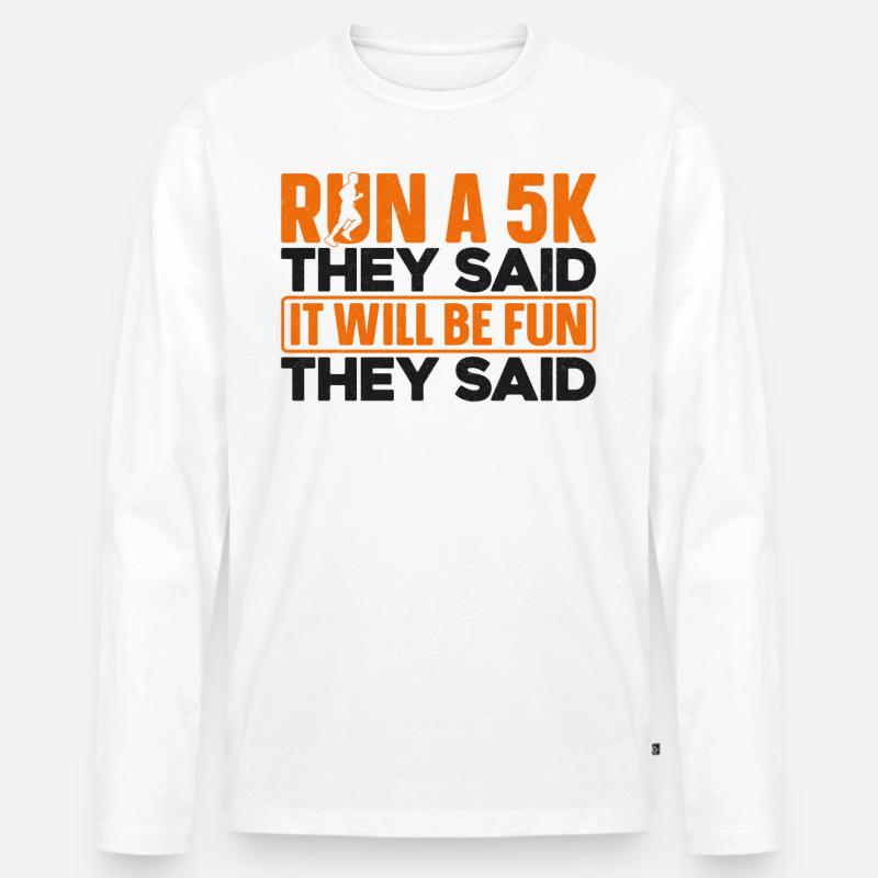 Running Runner Half Marathon - Männer Premium Bio Langarmshirt - Weiß