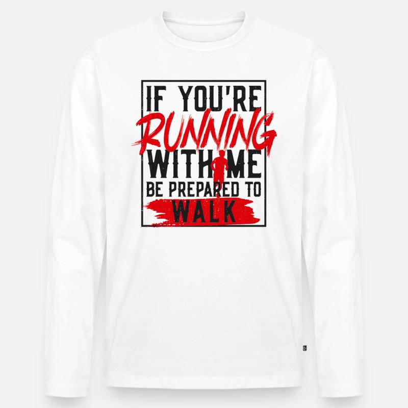 Running Runner Half Marathon Slow - Männer Premium Bio Langarmshirt - Weiß