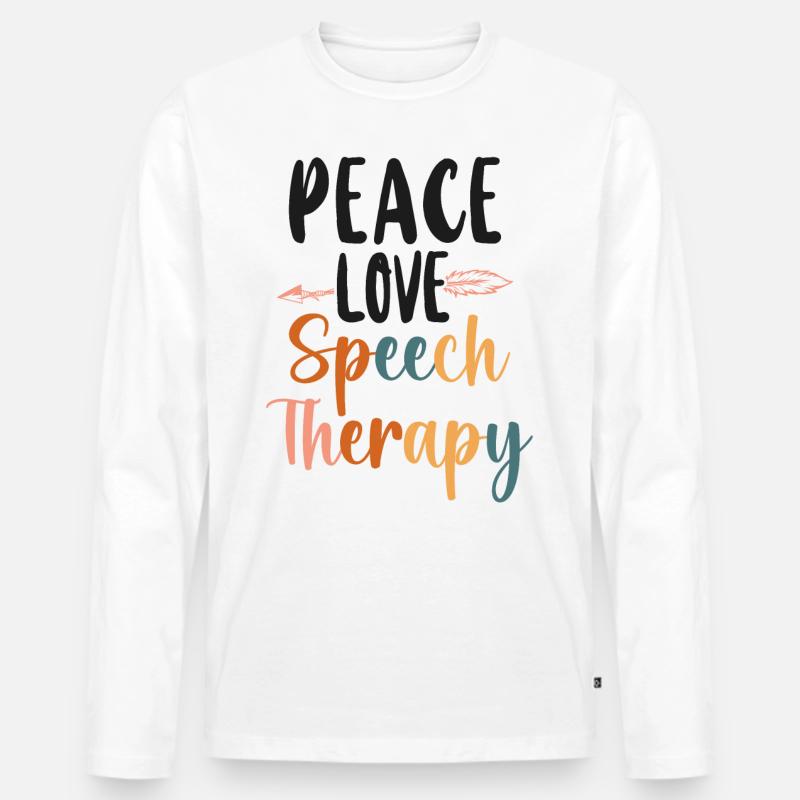 Speech Therapist Therapy Assistant - Männer Premium Bio Langarmshirt - Weiß
