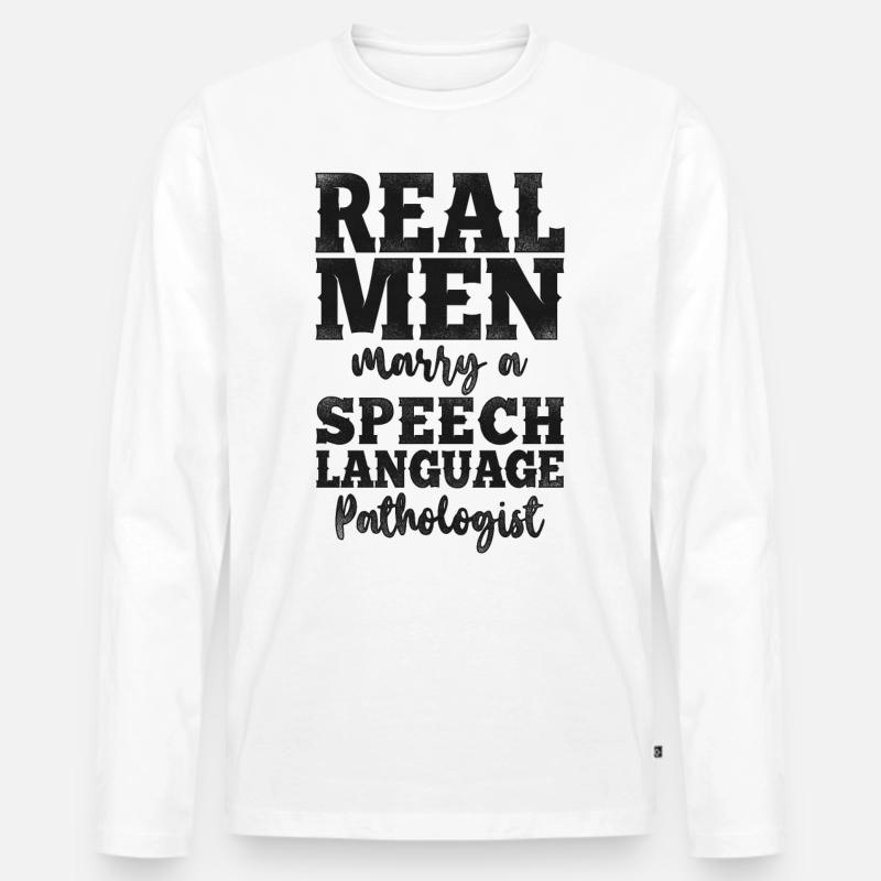 Speech Therapist Therapy Assistant - Männer Premium Bio Langarmshirt - Weiß