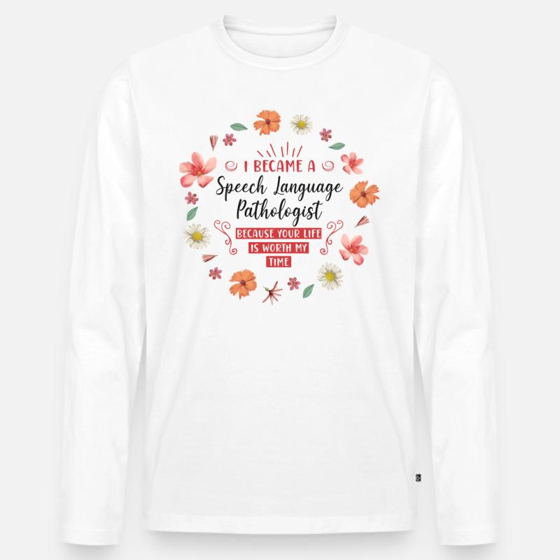 Speech Therapist Therapy Assistant - Männer Premium Bio Langarmshirt - Weiß