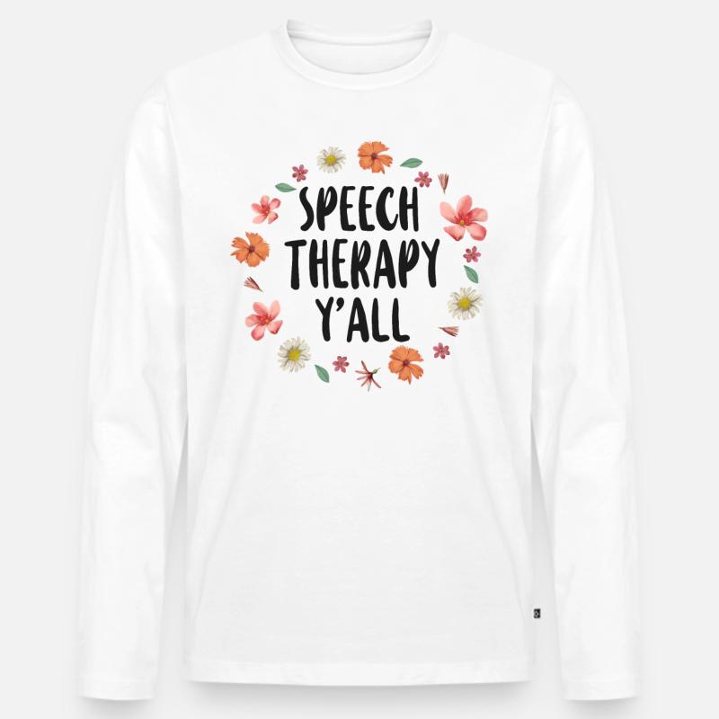 Speech Therapist Therapy Assistant - Männer Premium Bio Langarmshirt - Weiß