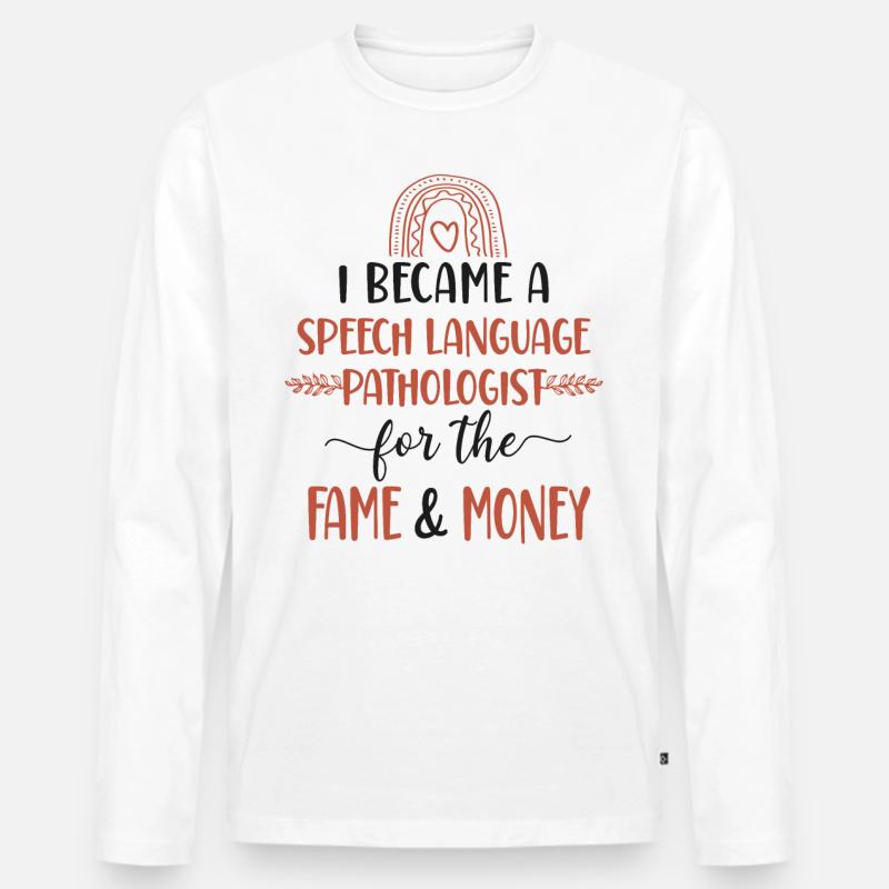 Speech Therapist Therapy Assistant - Männer Premium Bio Langarmshirt - Weiß