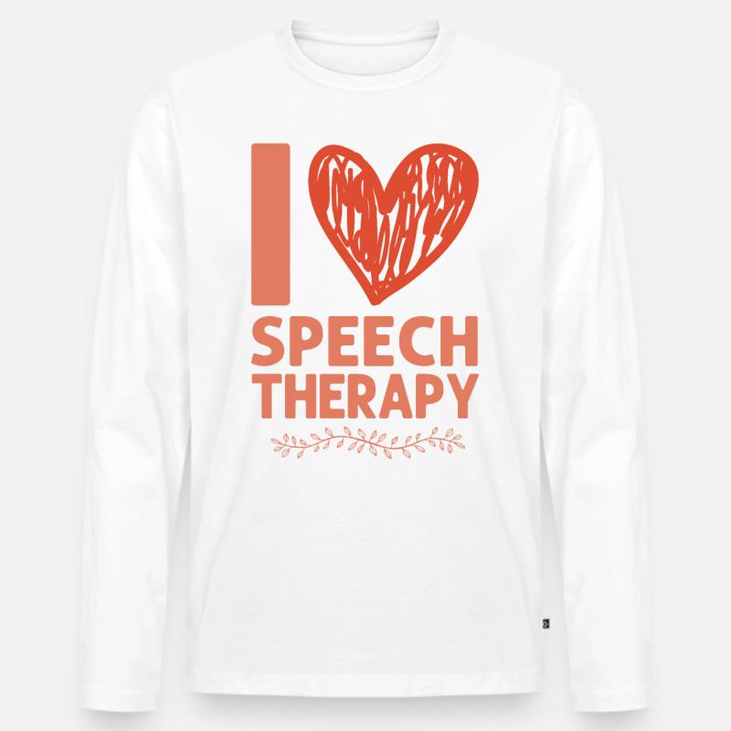 Speech Therapist Therapy Assistant - Männer Premium Bio Langarmshirt - Weiß