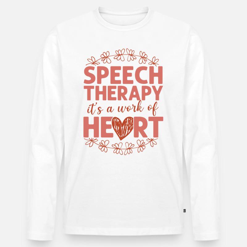 Speech Therapist Therapy Assistant - Männer Premium Bio Langarmshirt - Weiß