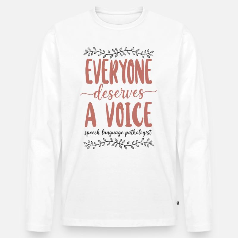 Speech Therapist Therapy Assistant - Männer Premium Bio Langarmshirt - Weiß