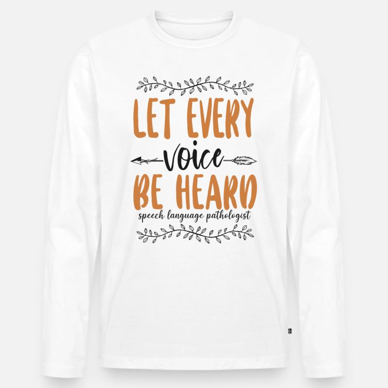 Speech Therapist Therapy Assistant - Männer Premium Bio Langarmshirt - Weiß