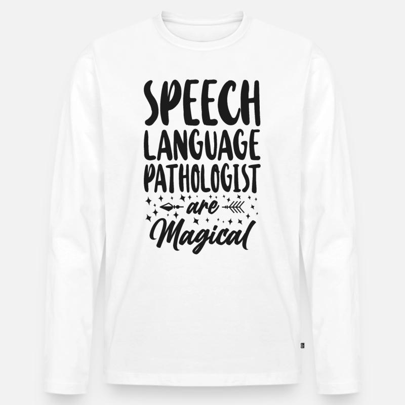 Speech Therapist Therapy Assistant - Männer Premium Bio Langarmshirt - Weiß