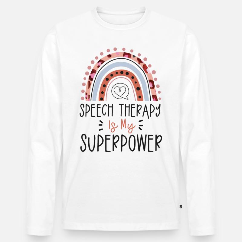 Speech Therapist Therapy Assistant - Männer Premium Bio Langarmshirt - Weiß