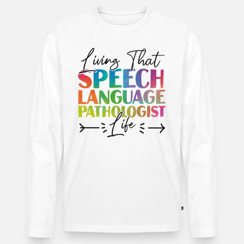 Speech Therapist Therapy Assistant - Männer Premium Bio Langarmshirt - Weiß