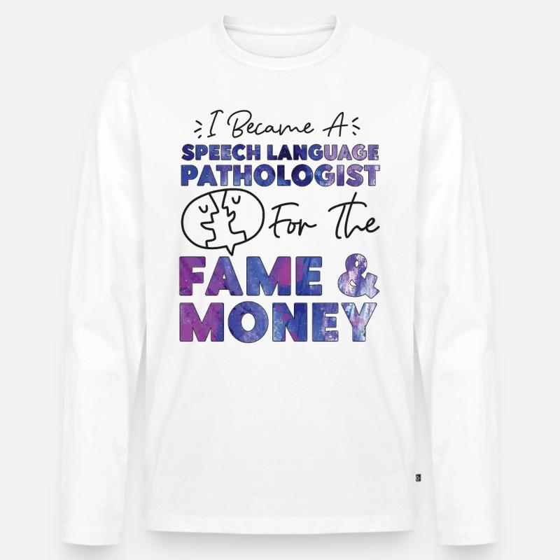 Speech Therapist Therapy Assistant - Männer Premium Bio Langarmshirt - Weiß