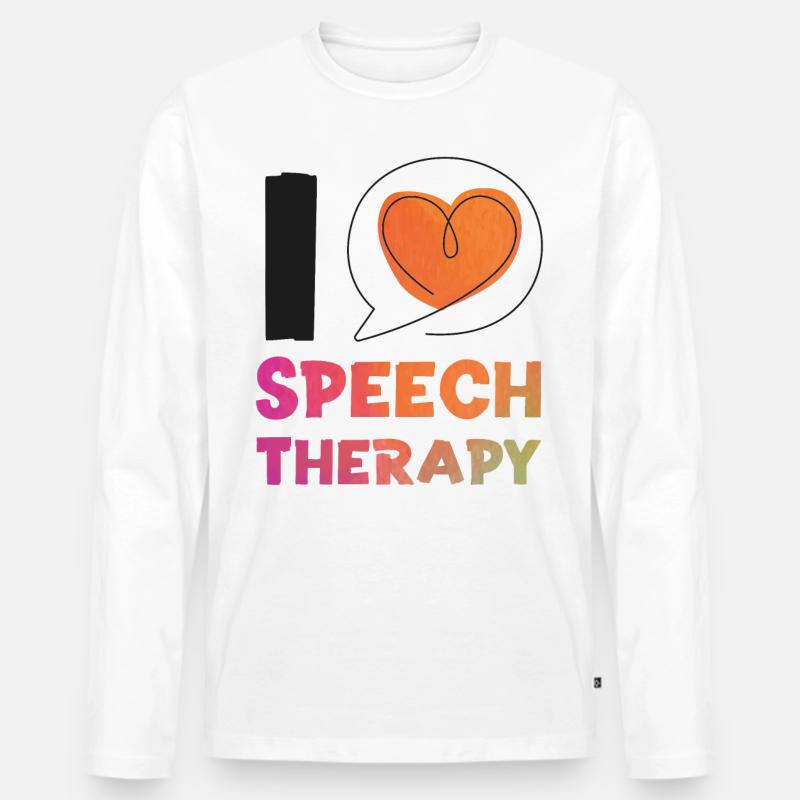 Speech Therapist Therapy Assistant - Männer Premium Bio Langarmshirt - Weiß