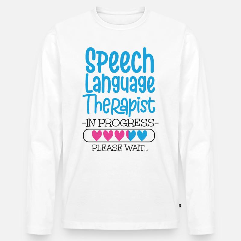 Speech Therapist Therapy Assistant - Männer Premium Bio Langarmshirt - Weiß