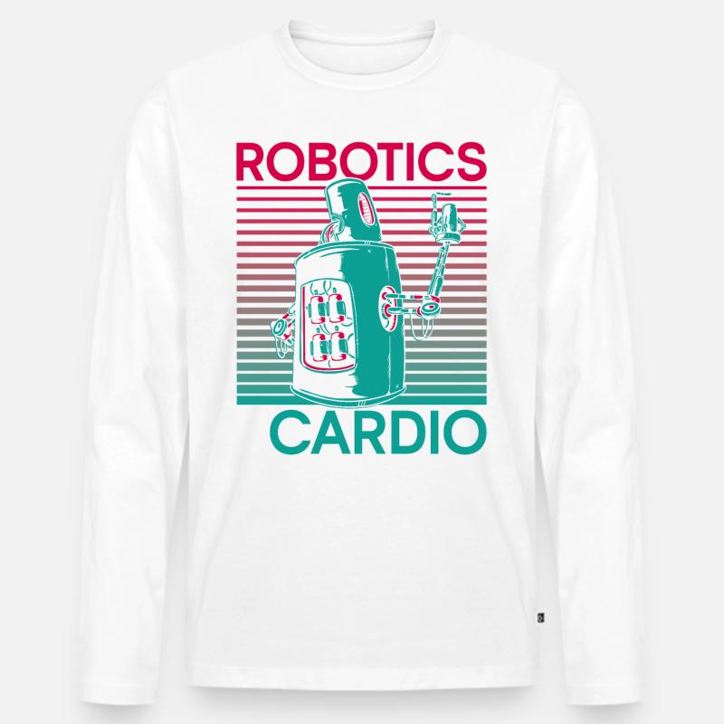 Robot Robotics Engineer Robotics - Männer Premium Bio Langarmshirt - Weiß