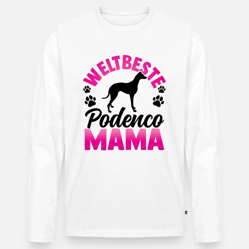 Beste Podenco Mama spanischer Windhund - Männer Premium Bio Langarmshirt - Weiß
