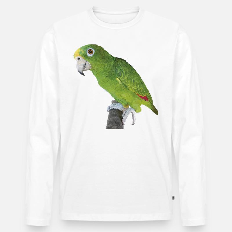 Der Amazonas-Königspapagei - Männer Premium Bio Langarmshirt - Weiß