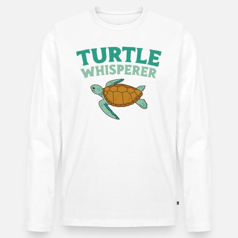 Sea Turtle Tortoise Turtle - Männer Premium Bio Langarmshirt - Weiß