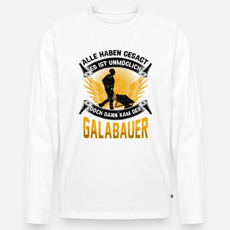 Galabauer unmöglich Gärtner Landschaftsbauer - Männer Premium Bio Langarmshirt - Weiß