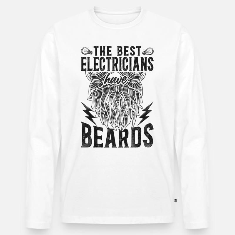 Beard Lover Bearded Man - Männer Premium Bio Langarmshirt - Weiß