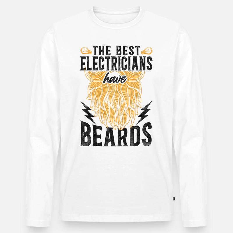 Beard Lover Bearded Man - Männer Premium Bio Langarmshirt - Weiß