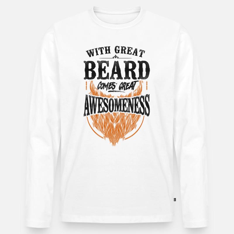 Beard Lover Bearded Man Ginger - Männer Premium Bio Langarmshirt - Weiß