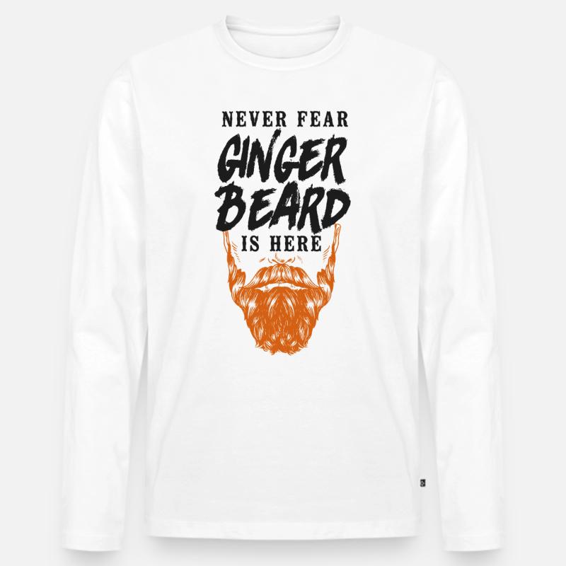 Beard Lover Bearded Man Ginger - Männer Premium Bio Langarmshirt - Weiß