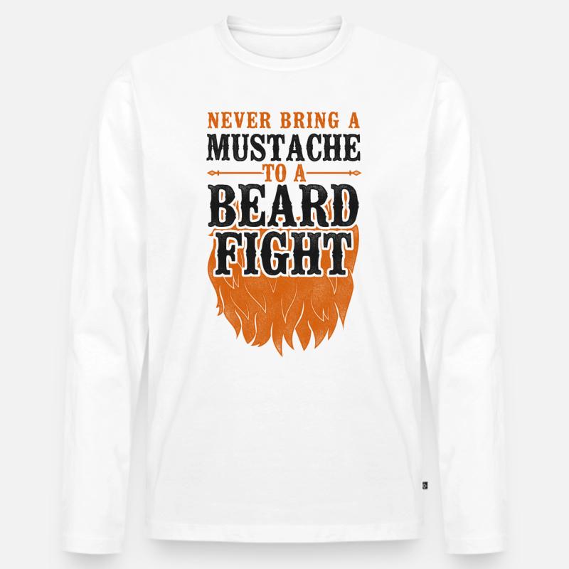 Beard Lover Bearded Man Ginger - Männer Premium Bio Langarmshirt - Weiß