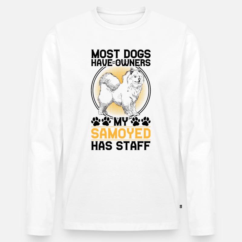 Samojede hat Personal Samojedenspitz - Männer Premium Bio Langarmshirt - Weiß